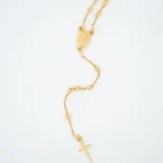 CADENA TEJIDO ROSARIO BOLAS DIAMANTADAS ORO