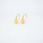ARETES VIRGEN PIEDRAS ORO 18K