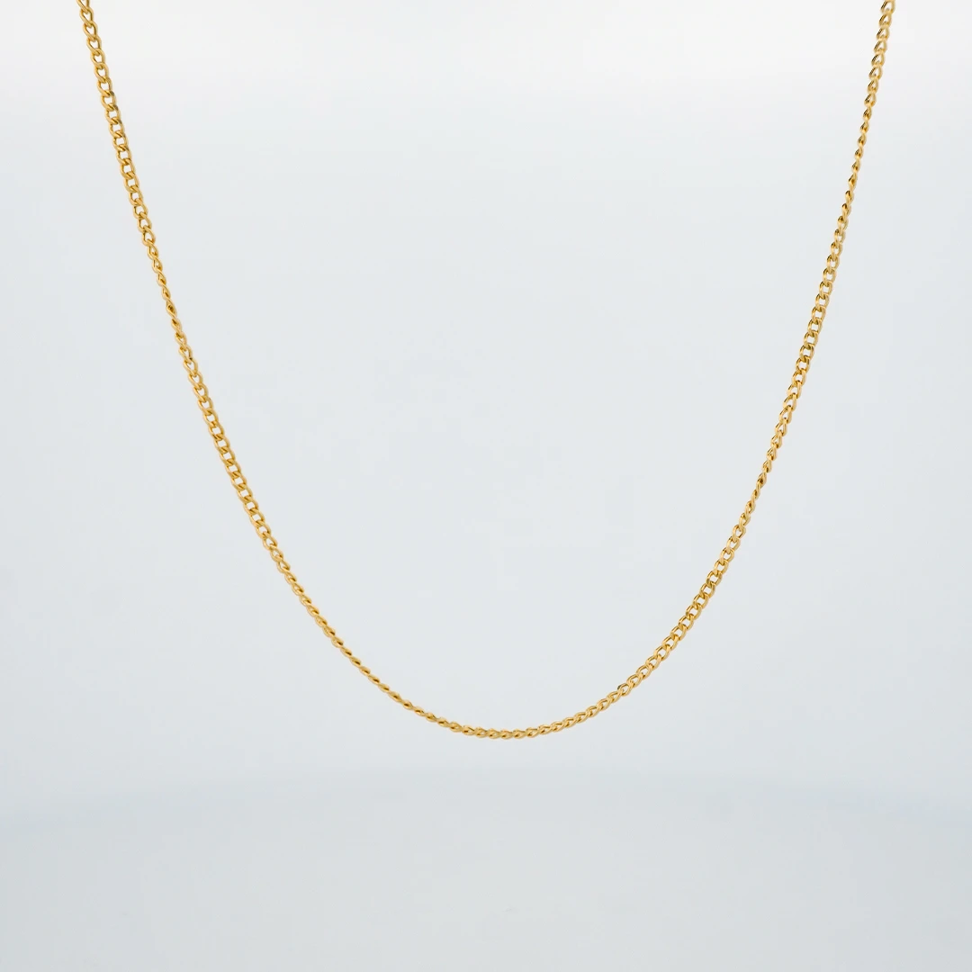 1551268.webp CADENA TEJIDO CUBABA HUECA LARGA ORO 18K - Image 1