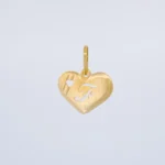 DIJE CORAZON LETRA F EN ORO 18 KILATES