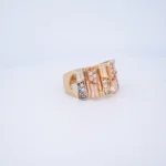 ANILLO PARA DAMA TRES OROS CALADO EN ORO 18 KILATES