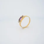 ANILLO PARA DAMA PIEDRA MORADA ORO 18K