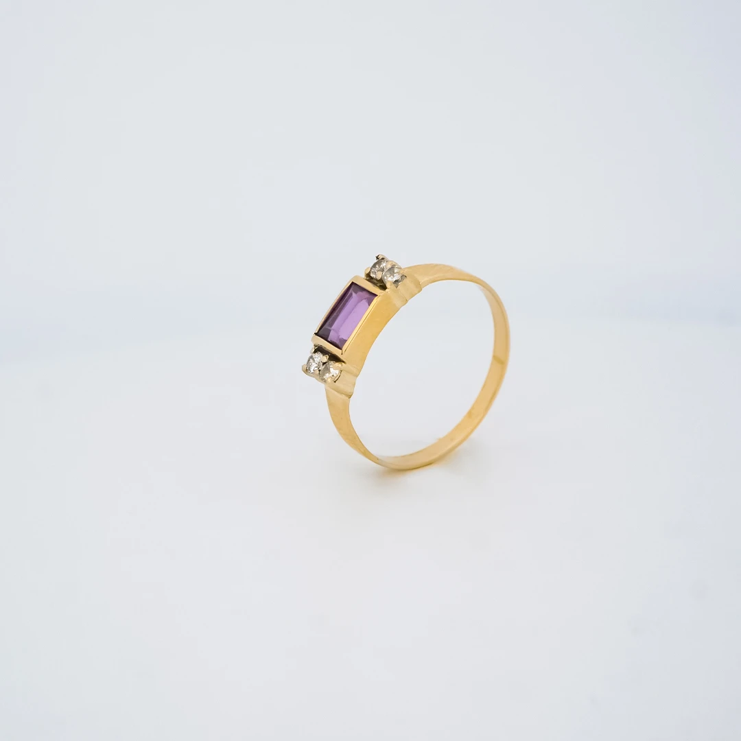 1872350.webp ANILLO PARA DAMA PIEDRA MORADA ORO 18K - Image 1