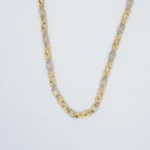 CADENA TEJIDO GARDENIA DOS OROS 18K