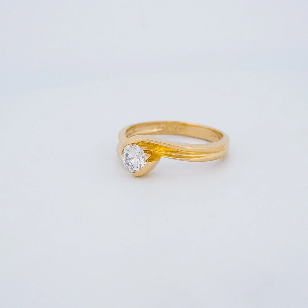 1902800.webp ANILLO PARA DAMA SOLITARIO CRUZADO EN ORO 18 KILATES - Image 1