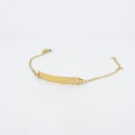 PULSO PLACA TEJIDO BANANA EN ORO 18 KILATES