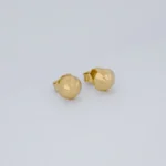 ARETES TOPOS MEDIA BOLA DIAMANTADA EN ORO 18 KILATES