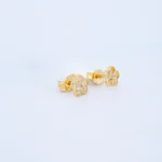 ARETES TOPOS TRÉBOL EN ORO 18K