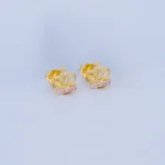 ARETES TOPOS CORONA EN ORO 18K