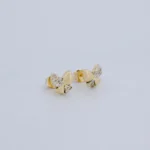 ARETES TOPOS LISOS TIPO COLMENA EN ORO 18K