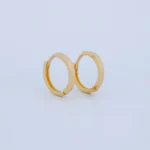 ARETES CANDONGAS LISAS CON CIERRE DE PRESIÓN EN ORO 18K