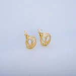 ARETES CORAZÓN CALADO CON CIERRE CATALÁN EN ORO 18K