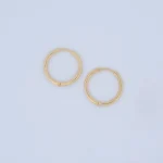 ARETES CANDONGAS LISAS HUECAS EN ORO 18K