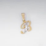 DIJE LETRA B CON PIEDRAS EN ORO 18K