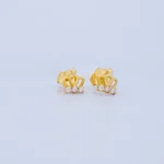 ARETES TOPOS CORONA EN ORO 18K