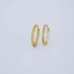 ARETES CANDONGAS TENNIS CON CIERRE DE PRESIÓN EN ORO 18K