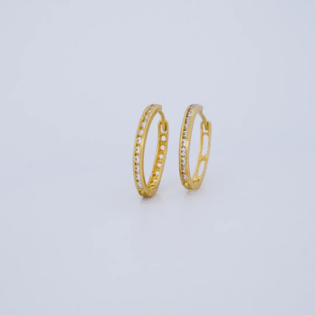 1516134.webp ARETES CANDONGAS TENNIS CON CIERRE DE PRESIÓN EN ORO 18K - Image 1