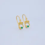 ARETES CORONA CALADO EN ORO 18K