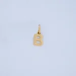 DIJE LETRA B LISA EN ORO 18K