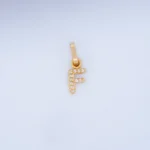 DIJE LETRA F CON PIEDRAS EN ORO 18K