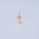 DIJE LETRA I LISA EN ORO 18K