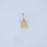 DIJE LETRA N LISA EN ORO 18K