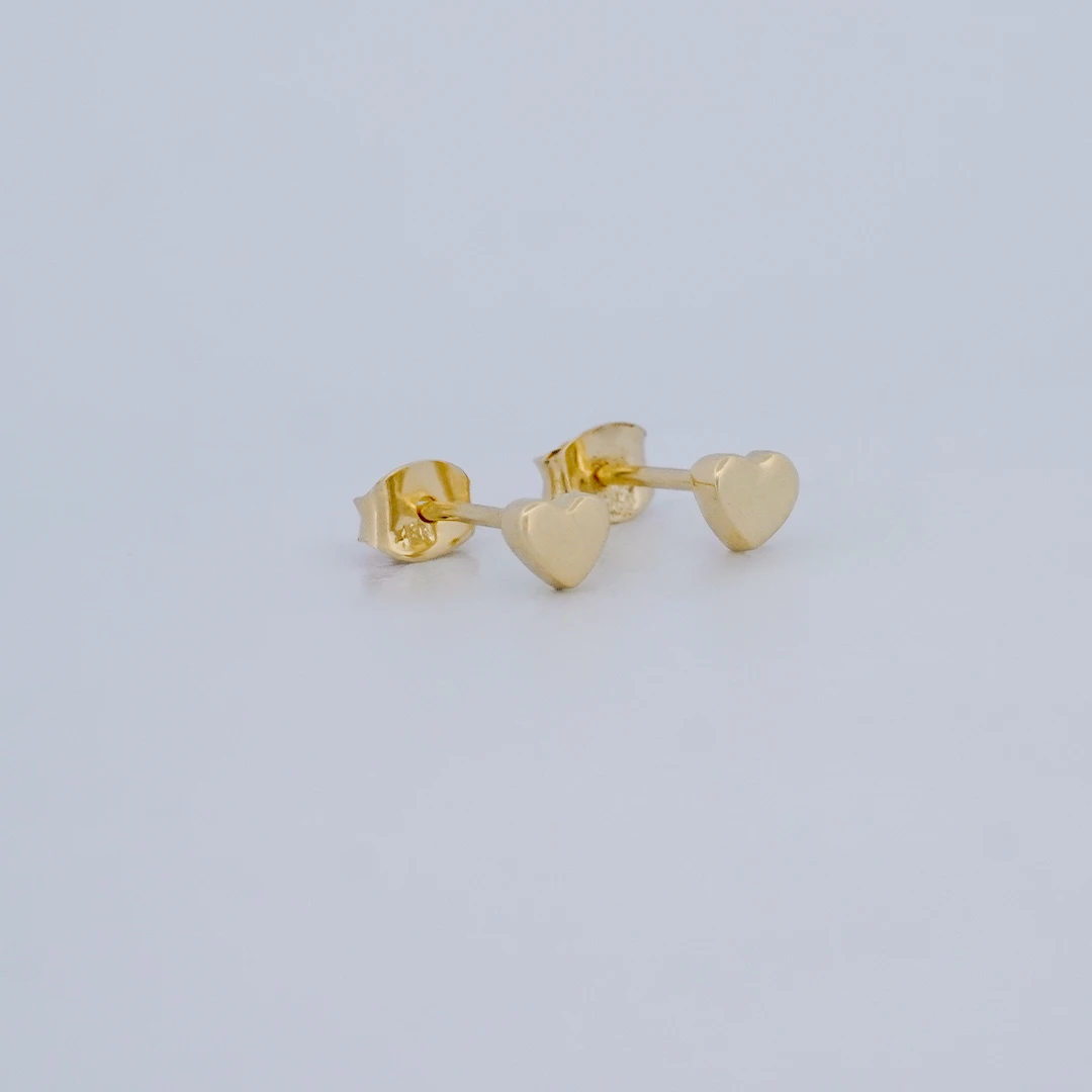 1522613.webp ARETES TOPOS CORAZÓN LISO EN ORO 18K - Image 1