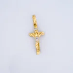 Dije Cruz Cristo en Oro 18 Kilates