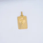 Dije Placa Cristo en Oro 18 Kilates