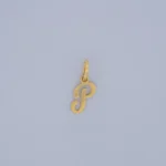DIJE LETRA P LISA EN ORO 18K