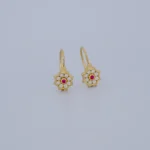 ARETES FLOR EN ORO 18K