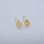 ARETES TRÉBOL CON PIEDRAS EN ORO 18K