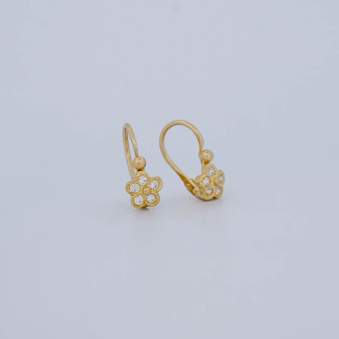 1541461.webp ARETES CORTOS FLOR EN ORO 18K - Image 1