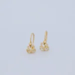 ARETES CORTOS CISNE EN ORO 18K
