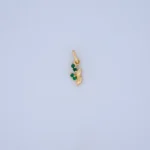 DIJE HOJA CON PIEDRA VERDE EN ORO 18K