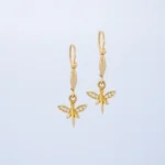 ARETES LIBÉLULA EN ORO 18K