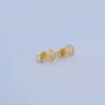Aretes Topos Media Bola en Oro 18 Kilates