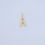 DIJE LETRA A CON PIEDRAS EN ORO 18K