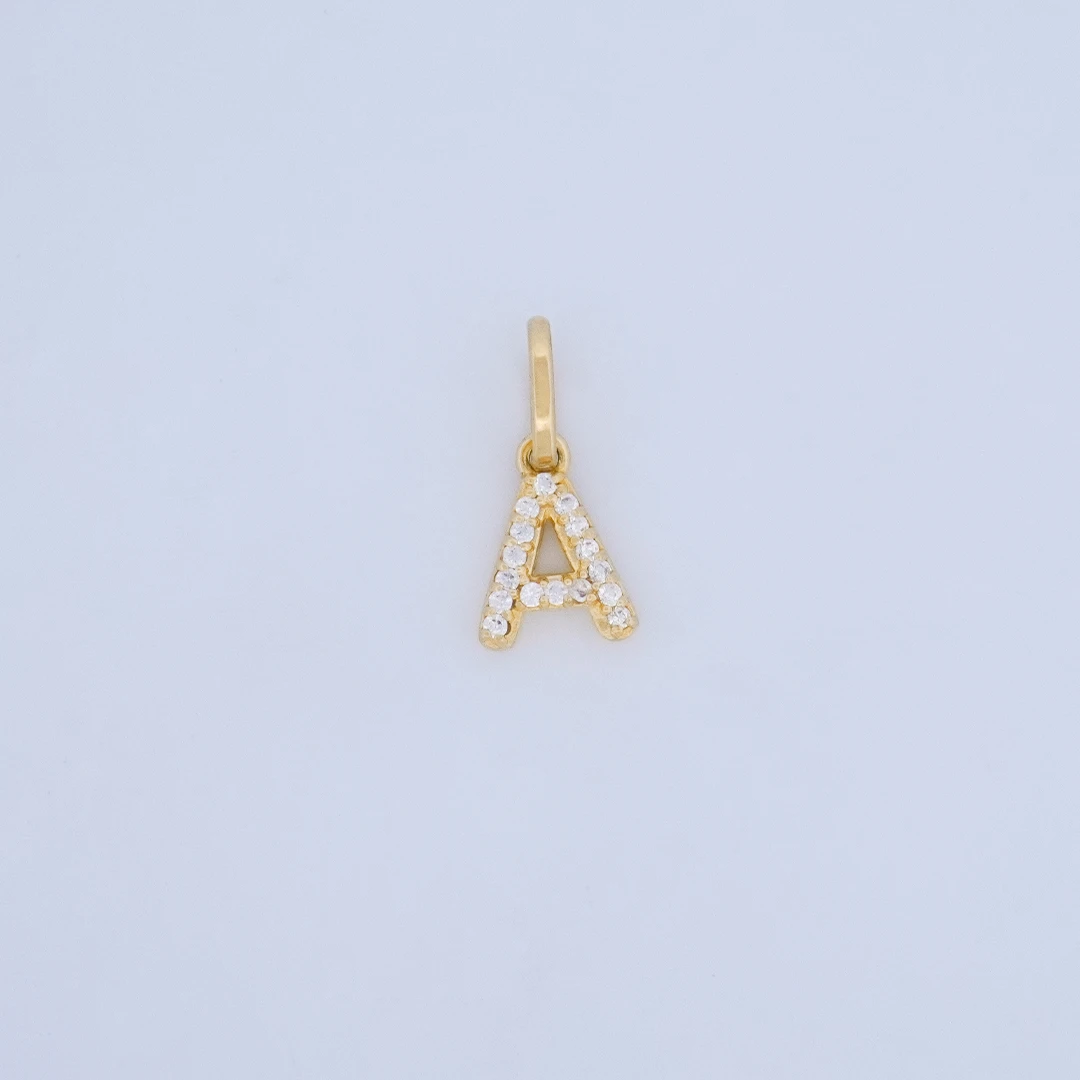 1551331.webp DIJE LETRA A CON PIEDRAS EN ORO 18K - Image 1