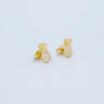 ARETES TOPOS PIÑA EN ORO 18K