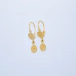 ARETES DOBLE CARA FELIZ EN ORO 18K