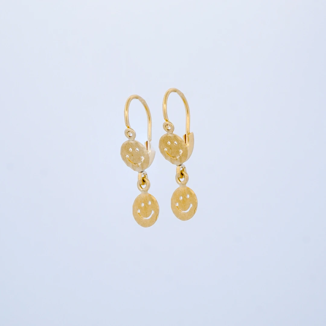1551343.webp ARETES DOBLE CARA FELIZ EN ORO 18K - Image 1