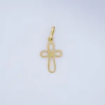 DIJE CRUZ CALADA LISA EN ORO 18K
