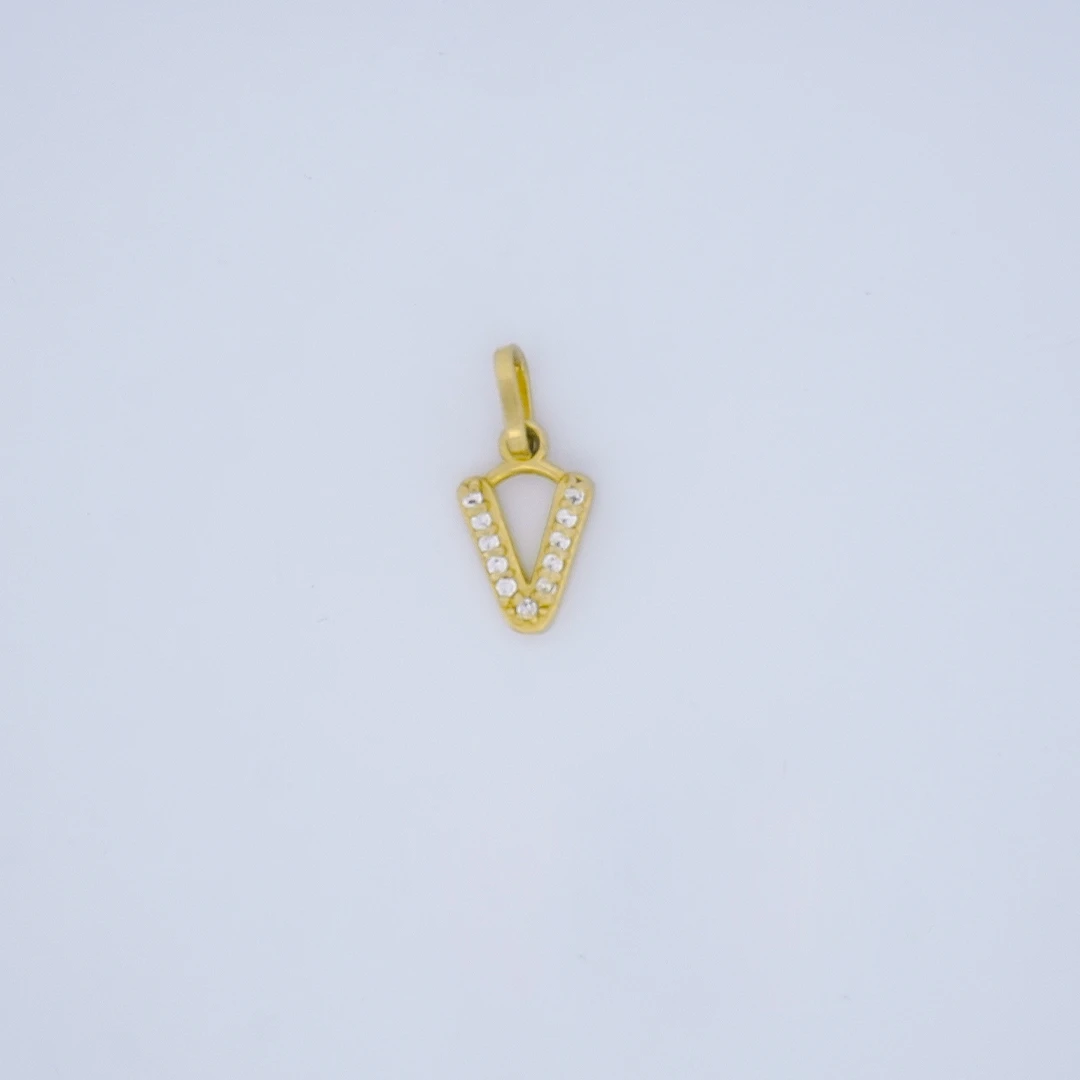 1551350.webp DIJE LETRA V CON PIEDRAS EN ORO 18K - Image 1