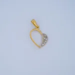 Dije Corazon Calado Piedras en Oro 18 Kilates