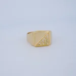 Anillo para Hombre Mesa Piedras en Oro 18 Kilates