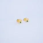 ARETES TOPOS CORONA EN ORO 18K