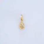 DIJE GOTA CALADA CON PIEDRAS EN ORO 18K