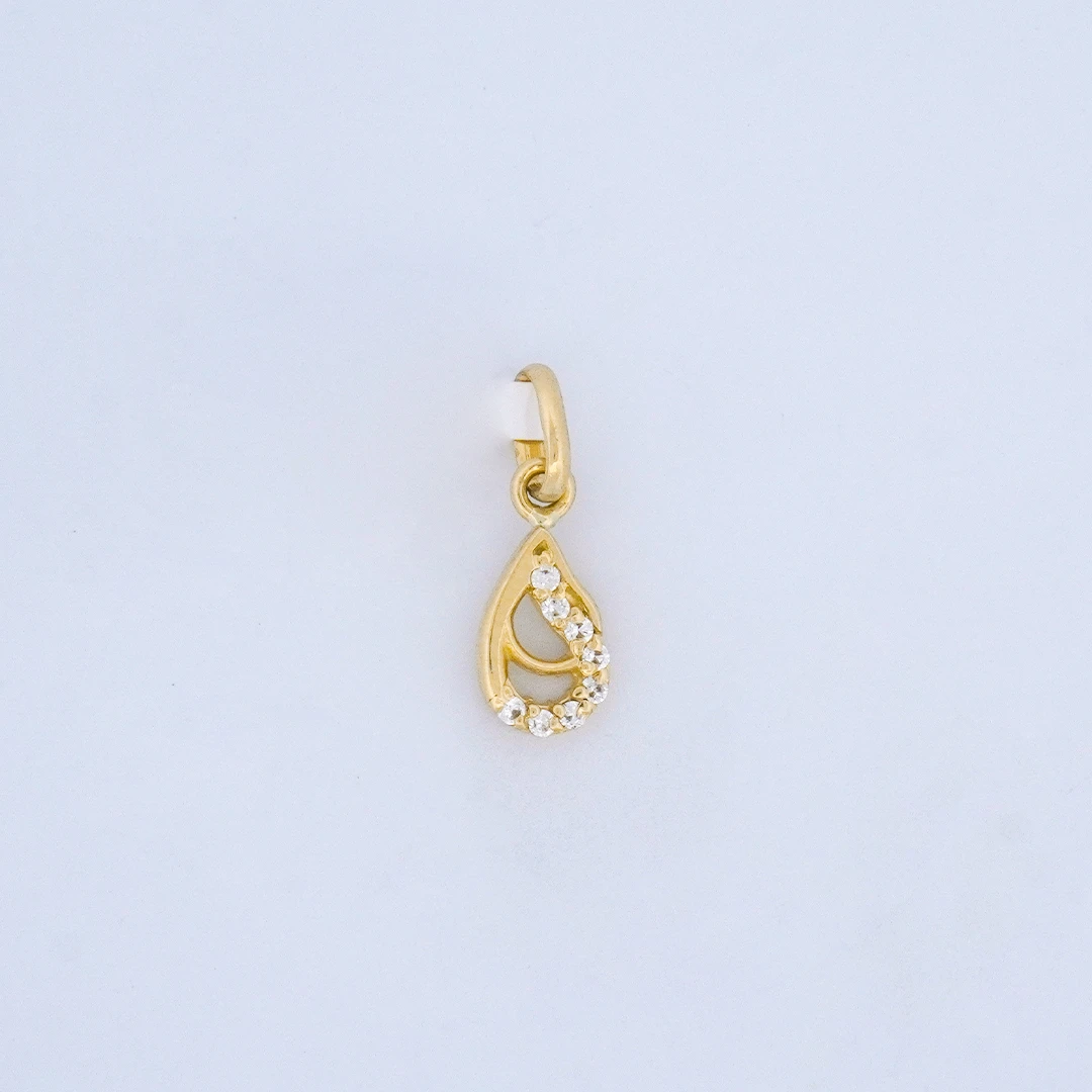 1564515.webp DIJE GOTA CALADA CON PIEDRAS EN ORO 18K - Image 1