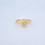 ANILLO PARA DAMA FLOR CON PIEDRAS EN ORO 18K